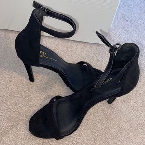Black strapped heels